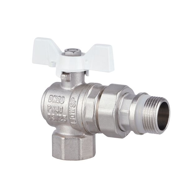 Кран шаровой "Американка" Thermo Alliance Forte 3/4" с антипротечкой угловой SF223W20, фото , зображення 3 | SNABZHENIE.com.ua