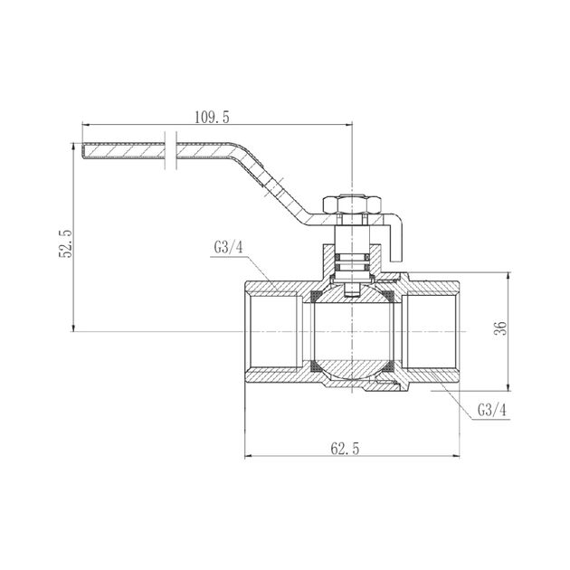 Кран шаровой Thermo Alliance Forte 3/4" ВР для газа (ручка) SF600G20, фото , зображення 2 | SNABZHENIE.com.ua