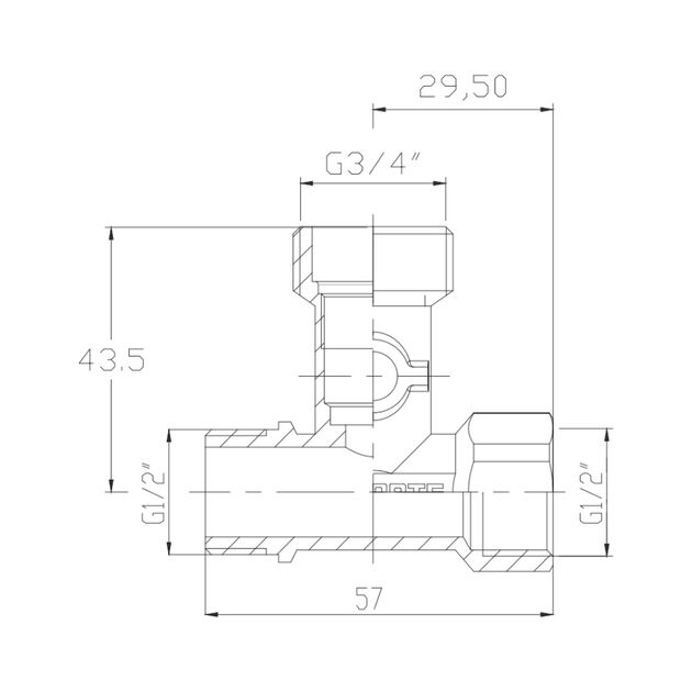 Кран приборный шаровой Thermo Alliance Forte 1/2"х3/4"х1/2" SF186W152015, фото , изображение 2 | SNABZHENIE.com.ua