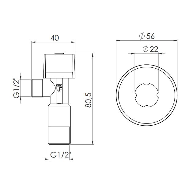 Кран приборный шаровой Арко Thermo Alliance Standart 1/2"Н х 1/2"Н SF340W1515, фото , зображення 2 | SNABZHENIE.com.ua