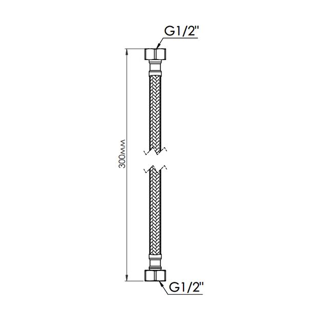 Шланг для воды Thermo Alliance Standart 30 см NYLON 1/2"x1/2" ВВ TAS387W30, фото , изображение 2 | SNABZHENIE.com.ua