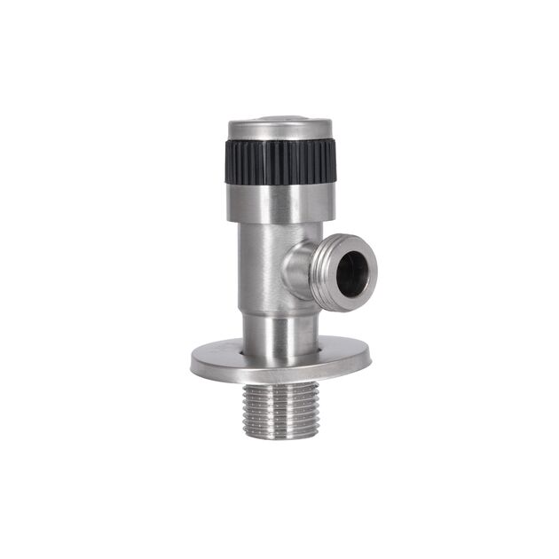 Кран угловой Thermo Alliance Standart 1/2"НН нерж., с керам. буксой TAS345W1515SS, фото , изображение 3 | SNABZHENIE.com.ua