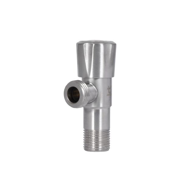 Кран угловой Thermo Alliance Standart 1/2"НН нерж., с керам. буксой TAS347W1515SS, фото  | SNABZHENIE.com.ua
