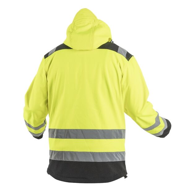 HOEGERT Куртка сигнальная Softshell ARGEN с капюшоном, желтая, фото , изображение 2 | SNABZHENIE.com.ua