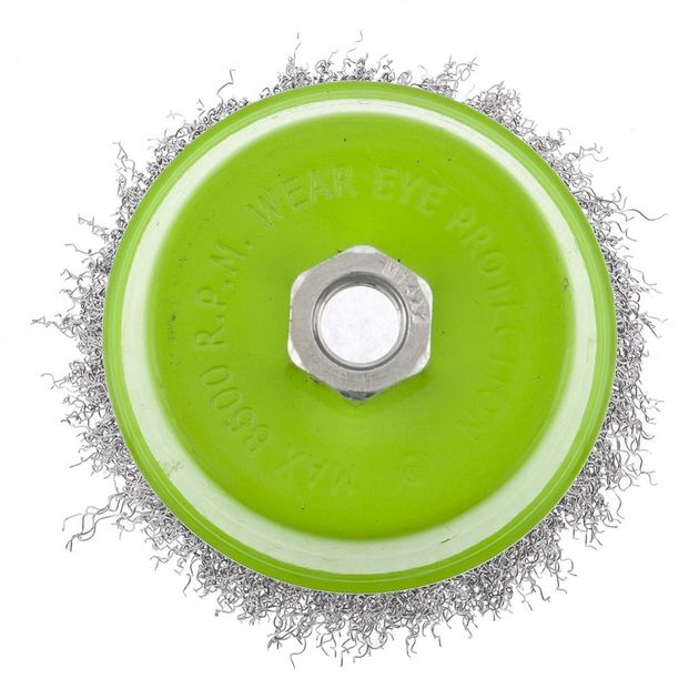 Щітка для УШМ, 100 мм, М14, чашка, крученая проволока СИБРТЕХ (746057C), фото , зображення 2 | SNABZHENIE.com.ua