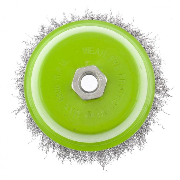 Щітка для УШМ, 125 мм, М14, чашка, крученая проволока СИБРТЕХ (746067C), фото , зображення 2 | SNABZHENIE.com.ua