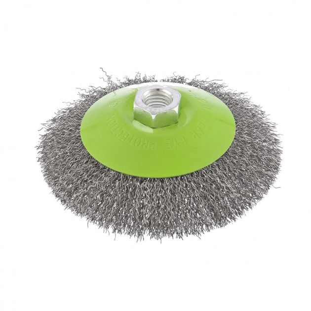 Щітка для УШМ, 125 мм, М14, тарілка, кручене проволока СИБРТЕХ (746167C), фото , зображення 2 | SNABZHENIE.com.ua