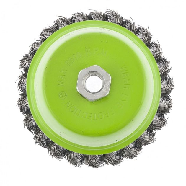 Щітка для УШМ, 125 мм, М14, чашка, кручені сталеві проволоки СИБРТЕХ (746277C), фото , зображення 2 | SNABZHENIE.com.ua