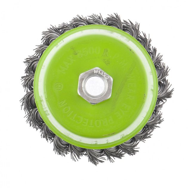 Щітка для УШМ, 100 мм, М14, чашка, кручене сталеве дрото СИБРТЕХ (746287C), фото , зображення 2 | SNABZHENIE.com.ua