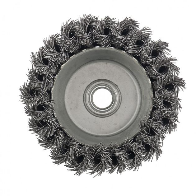 Щітка для УШМ, 100 мм, М14, чашка, кручене сталеве дрото СИБРТЕХ (746287C), фото , зображення 3 | SNABZHENIE.com.ua