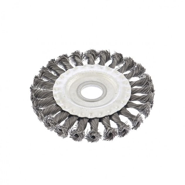 Щітка для УШМ 125 мм, посадка 22,23 мм, плоска, кручена сталевою проволокою СИБРТЕХ (746327C), фото , зображення 2 | SNABZHENIE.com.ua