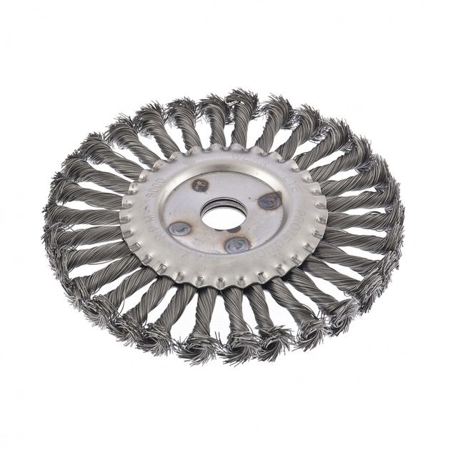 Щітка для УШМ 175 мм, посадка 22,23 мм, плоска, кручена сталева проволока СИБРТЕХ (746367C), фото , зображення 2 | SNABZHENIE.com.ua