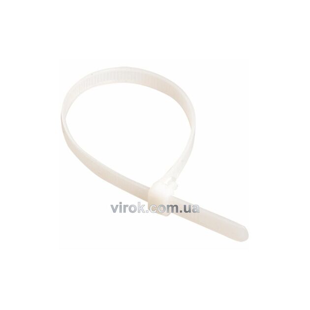 Хомут стяжной капрон белый 100х2,5 мм, 100 шт, фото  | SNABZHENIE.com.ua