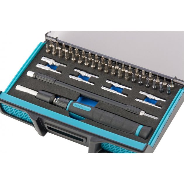 Отвертка з набором біт і торцевих головок для точних робіт, гнучкий привід, 48 штук, GROSS (11599G), фото , зображення 8 | SNABZHENIE.com.ua