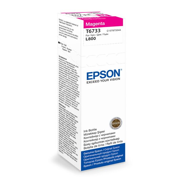 Контейнер з чорнилом Epson T6733 EcoTank L1800/L800/L800/L805/L810/L850 magenta, фото  | SNABZHENIE.com.ua