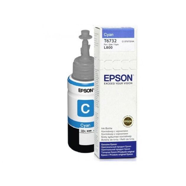 Контейнер з чорнилом Epson T6732 EcoTank L1800/L800/L800/L805/L810/L850 cyan, фото , изображение 2 | SNABZHENIE.com.ua