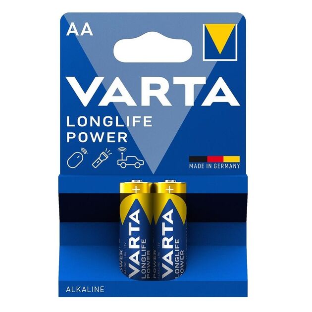 Батарейка Varta Longlife Power лужна AA блістер, 2 шт, фото , изображение 2 | SNABZHENIE.com.ua