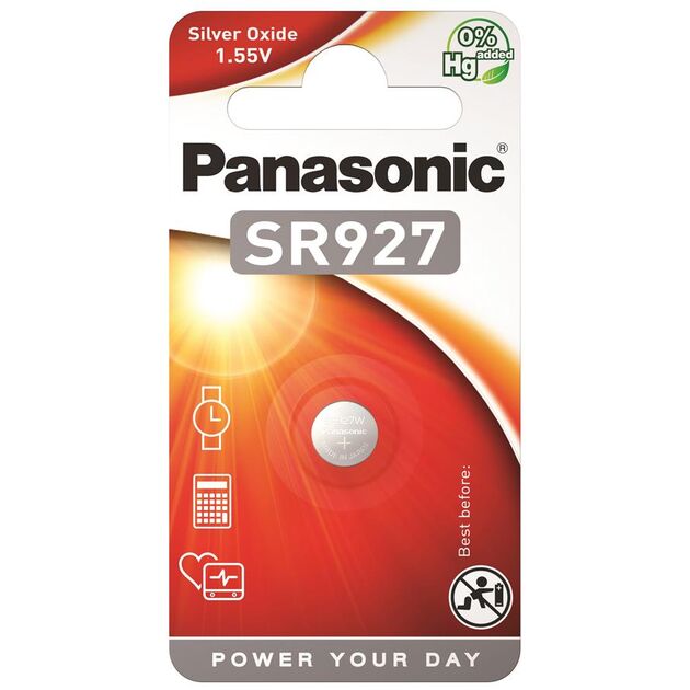 Батарейка Panasonic срібло-цинкова SR927(395, V395, D395) блістер, 1 шт., фото , изображение 2 | SNABZHENIE.com.ua