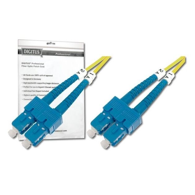Патч-корд волоконно-оптичний DIGITUS SC/UPC-SC/UPC, 9/125, SM, OS2, duplex, 1м, фото , зображення 2 | SNABZHENIE.com.ua