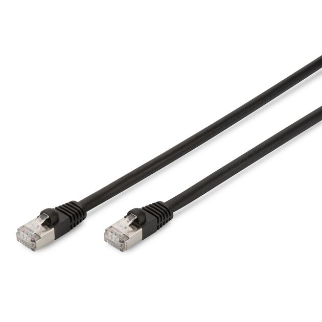 Патч-корд DIGITUS CAT 6 S-FTP, 10м, AWG 27/7, LSZH, зовнішній, чорний, фото , зображення 2 | SNABZHENIE.com.ua