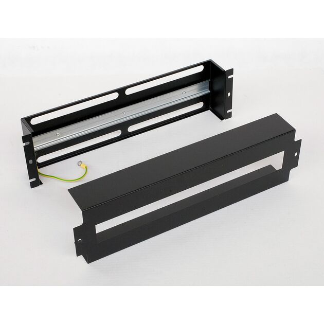 Панель ZPAS 19", модульна, з DIN-рейкою, чорна, фото , зображення 3 | SNABZHENIE.com.ua