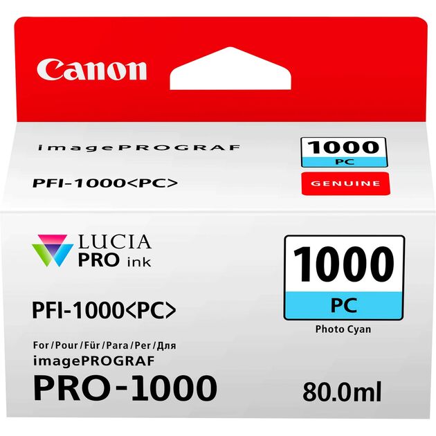 Картридж струменевий Canon PFI-1000PC (Photo Cyan), фото , изображение 2 | SNABZHENIE.com.ua