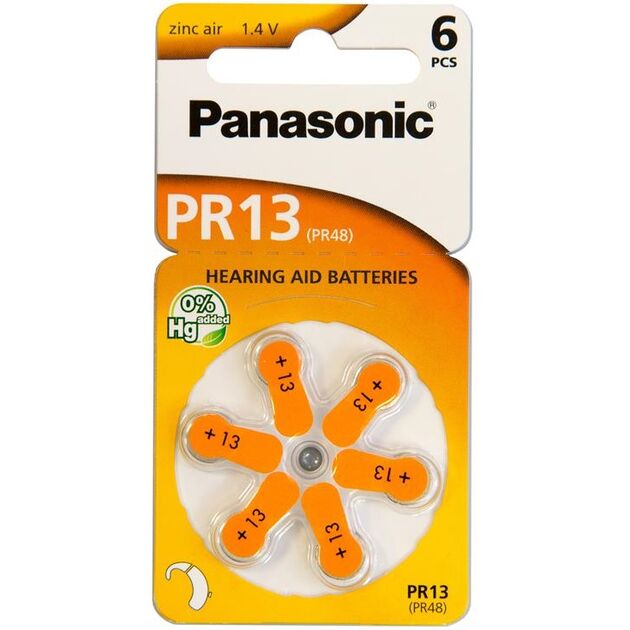 Батарейка Panasonic повітряно-цинкова PR13(PR48, AC13, DA13, AG5, ZA13) блістер, 6 шт., фото  | SNABZHENIE.com.ua
