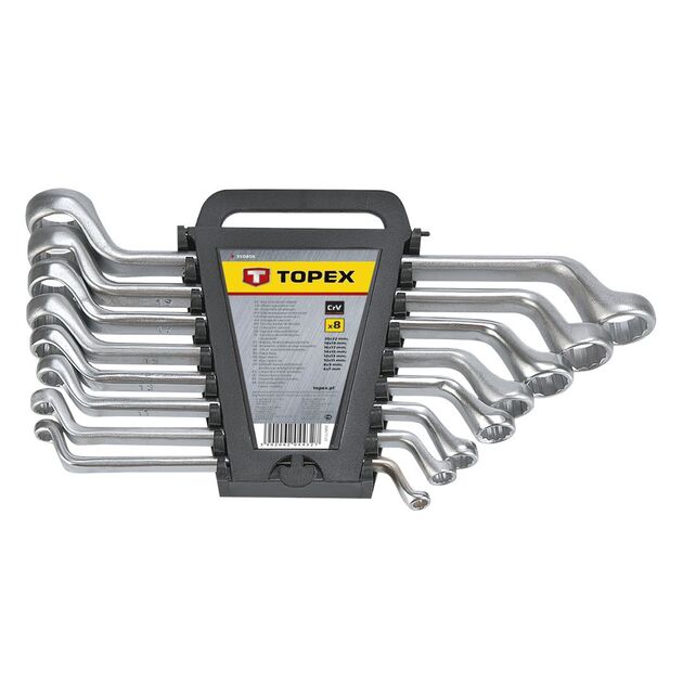 Набор изогнутых накидных ключей 6-22 мм, 8 шт., фото , изображение 2 | SNABZHENIE.com.ua