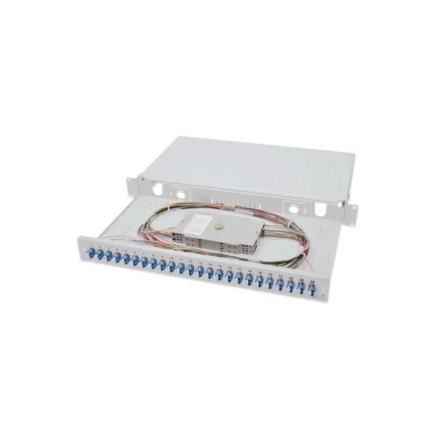 Оптична панель DIGITUS 19' 1U, 24xLC duplex, incl, Splice Cass, OS2 Color Pigtails, Adapter, фото  | SNABZHENIE.com.ua