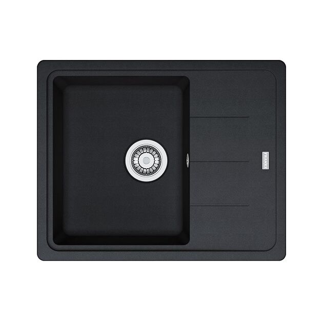 Мийка кухонна Franke Basis, фраграніт, прямокутник, з крилом, 620х500х200мм, чаша - 1, накладна, BFG 611-62, онікс, фото  | SNABZHENIE.com.ua