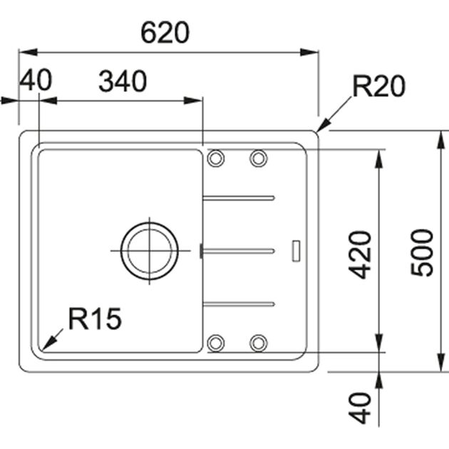 Мийка кухонна Franke Basis, фраграніт, прямокутник, з крилом, 620х500х200мм, чаша - 1, накладна, BFG 611-62, бежевий, фото , зображення 3 | SNABZHENIE.com.ua