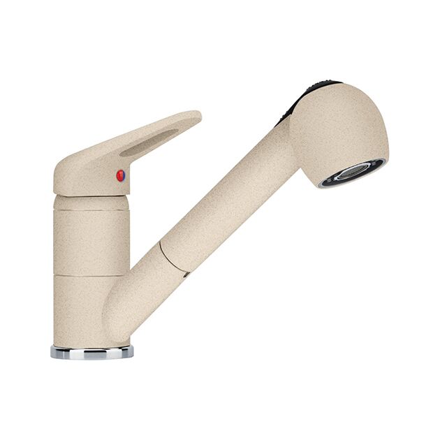 Змішувач для кухні Franke Novara Plus, довж.виливу - 195мм, витяжний, 1важіль, бежевий, фото , изображение 2 | SNABZHENIE.com.ua