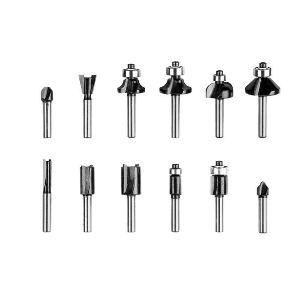 Набор сверл-фрез 12 шт., хвостовик 6 мм VERTO (60H008), фото , изображение 3 | SNABZHENIE.com.ua
