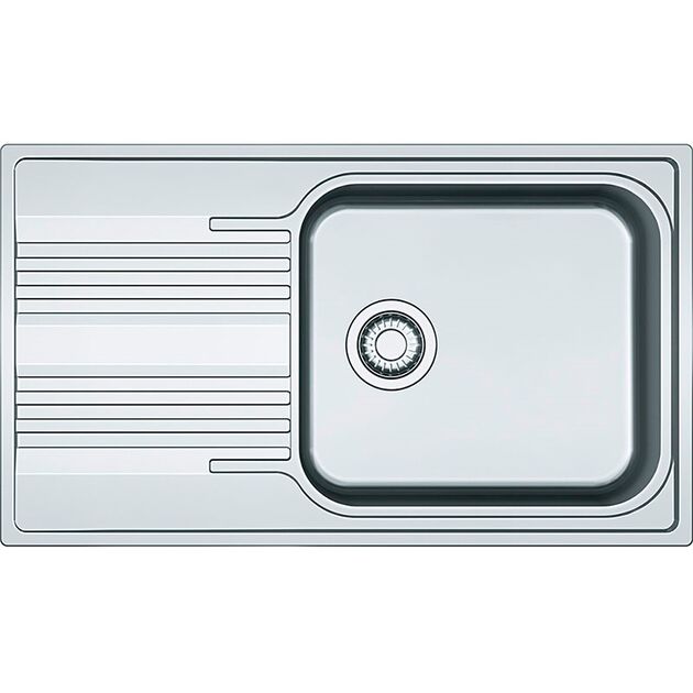 Мийка кухонна Franke Smart, нерж.сталь, прямокутник, з крилом, 860х500х190мм, чаша - 1, накладна, SRX 611-86 XL, нерж поліров., фото , зображення 2 | SNABZHENIE.com.ua