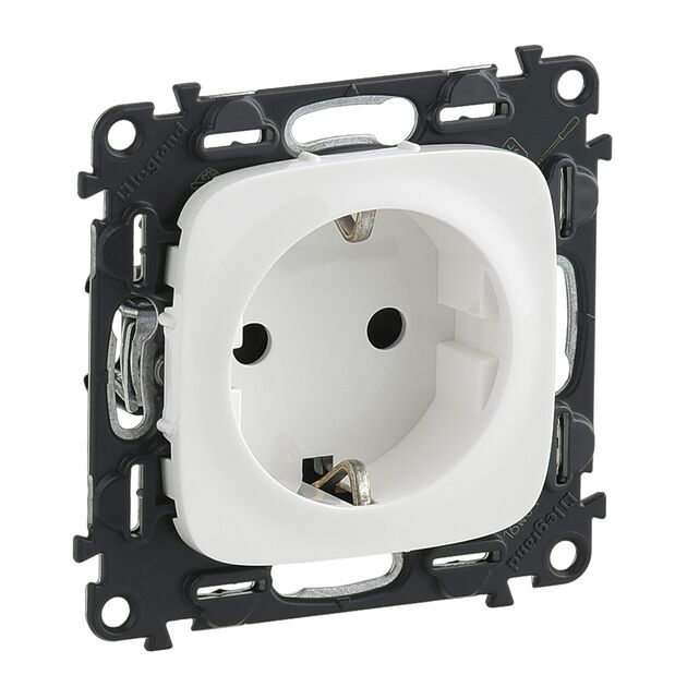 Legrand Valena ALLURE розетка силова Schuko 16А 250В[зі шторками, автоматичні клеми, білий], фото , зображення 2 | SNABZHENIE.com.ua