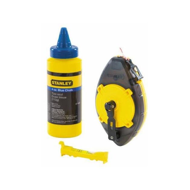 Шнур разметочный Powerwinder 30 м, меловой порошок 45 г, уровень STANLEY, фото , изображение 2 | SNABZHENIE.com.ua