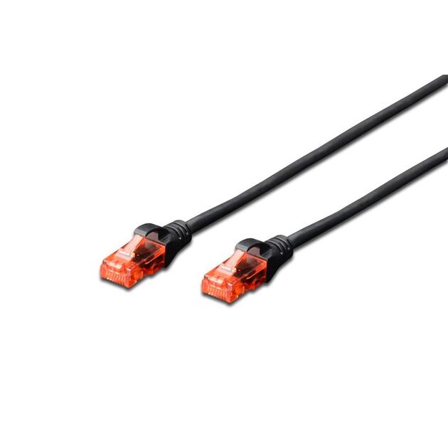 Патч-корд DIGITUS CAT 6 UTP, 0.5м, AWG 26/7, CCA, PVC, чорний, фото , зображення 2 | SNABZHENIE.com.ua