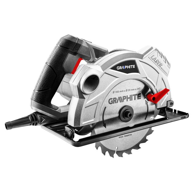 Дисковая пила GRAPHITE 1500 Вт, диск 185x20 мм (58G492), фото , изображение 2 | SNABZHENIE.com.ua