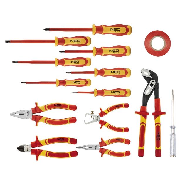 Набір шарнірно-губцевого інструменту з викрутками 1000 В, 13 шт NEO, фото , зображення 3 | SNABZHENIE.com.ua