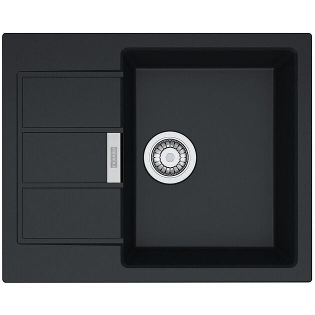 Мийка кухонна Franke Sirius, тектонайт, прямокутник, з крилом, 620х500х200мм, чаша - 1, накладна, SD2 611-62, чорний, фото  | SNABZHENIE.com.ua