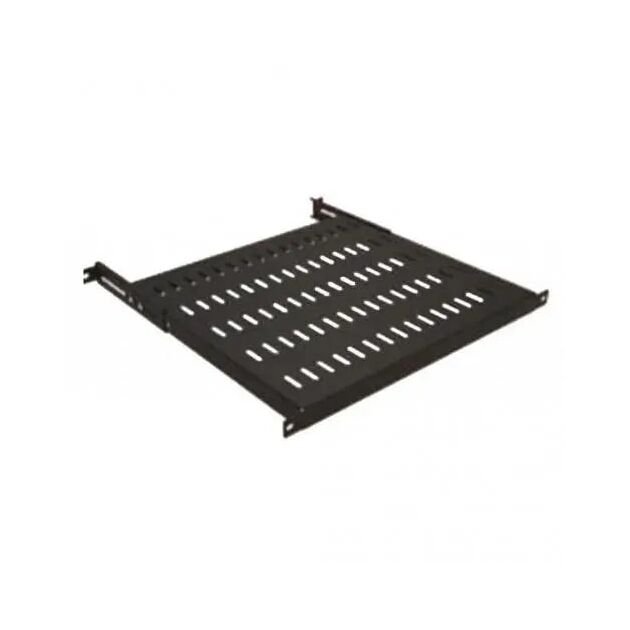 Полиця MIRSAN 19", 1U, регульована 700-800 мм, чорна, фото , изображение 2 | SNABZHENIE.com.ua