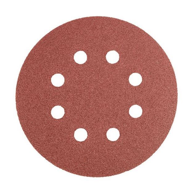 Шлифовальные круги на липучке 125 мм, K240, 5 шт., 8 отверстий 55H944, фото , изображение 2 | SNABZHENIE.com.ua