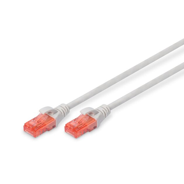 Патч-корд DIGITUS CAT 6 UTP, 15м, AWG 26/7, Cu, LSZH, сірий, фото , зображення 2 | SNABZHENIE.com.ua