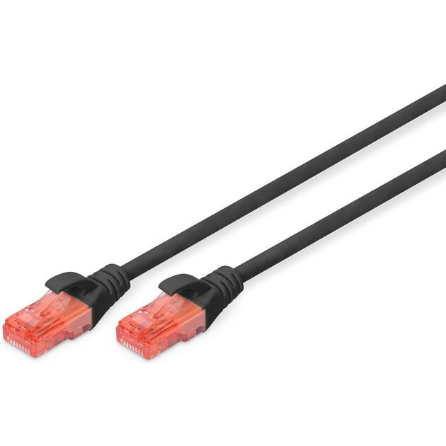 Патч-корд DIGITUS CAT 6 UTP, 10м, AWG 26/7, Cu, LSZH, чорний, фото  | SNABZHENIE.com.ua