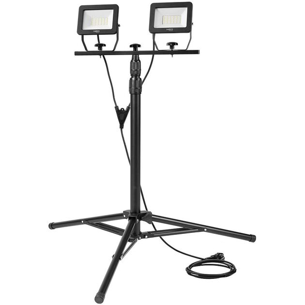 Подвійний прожектор 2x30W SMD LED 5400lm на штативі 1,8 м, фото  | SNABZHENIE.com.ua