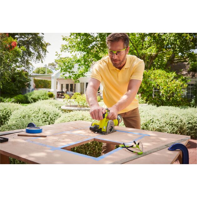 Ryobi Пила дискова, ONE+ R18MMS-0, універсальна, диск 85 мм, 1.9 кг (без АКБ і ЗУ), фото , изображение 3 | SNABZHENIE.com.ua