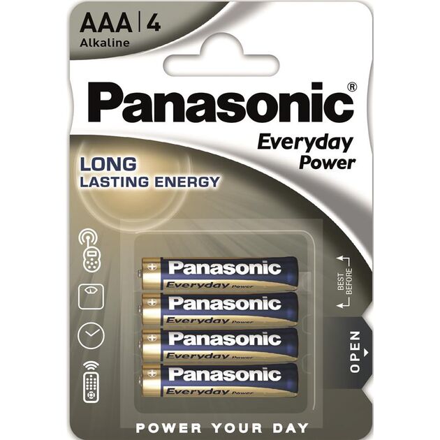 Батарейка Panasonic EVERYDAY POWER лужна AAА блістер, 4 шт., фото  | SNABZHENIE.com.ua