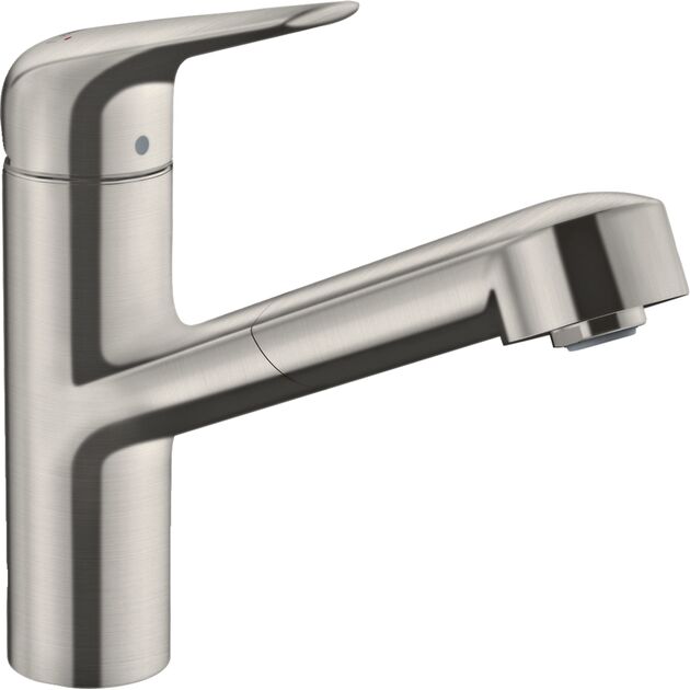 Змішувач для кухні Hansgrohe Focus M42, довж.виливу - 225мм, витяжний, 1важіль, KM150sBox, сталь, фото , зображення 2 | SNABZHENIE.com.ua