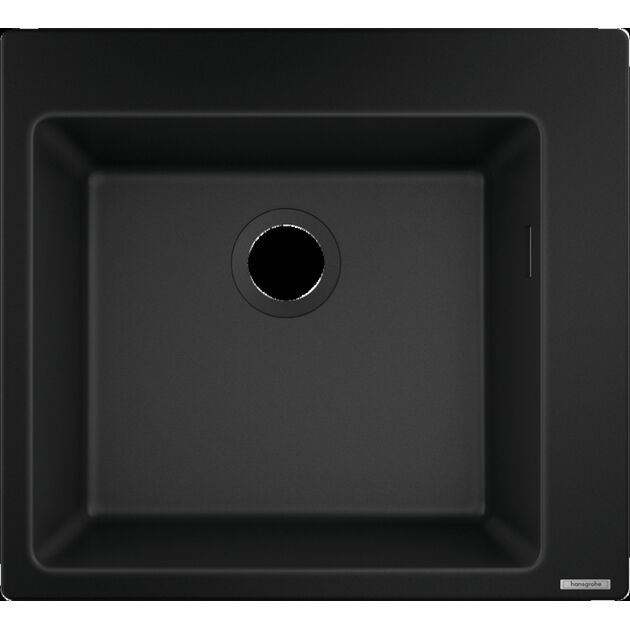 Мийка кухонна Hansgrohe S51, граніт, квадрат, без крила, 560х510х190мм, чаша - 1, накладна, S510-F450, чорний графіт, фото , зображення 2 | SNABZHENIE.com.ua