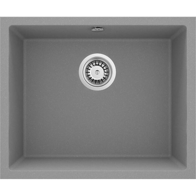 Мийка кухонна Deante Corda, граніт, квадрат, без крила, 550х460х204мм, чаша - 1, врізна, металічний сірий, фото , зображення 2 | SNABZHENIE.com.ua